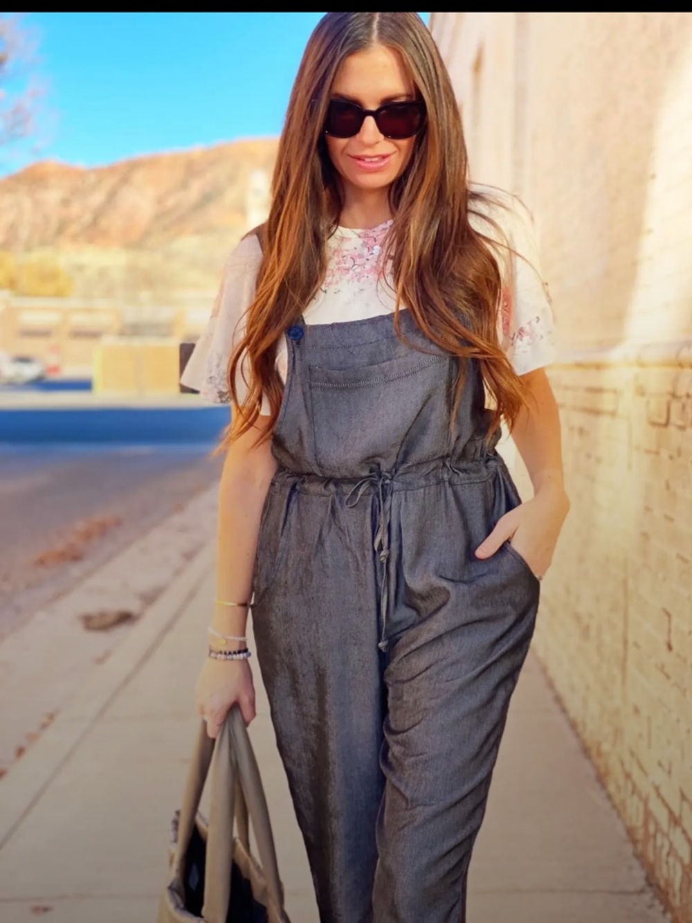 Lularoe Charcoal Gray Chambray Juliet Overalls - Casual Pull-On Jumpsuit XL